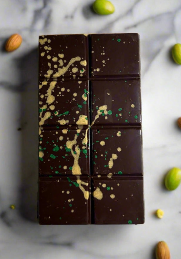 Anjar Dubai Pistachio Filled 60% Dark Chocolate Bar