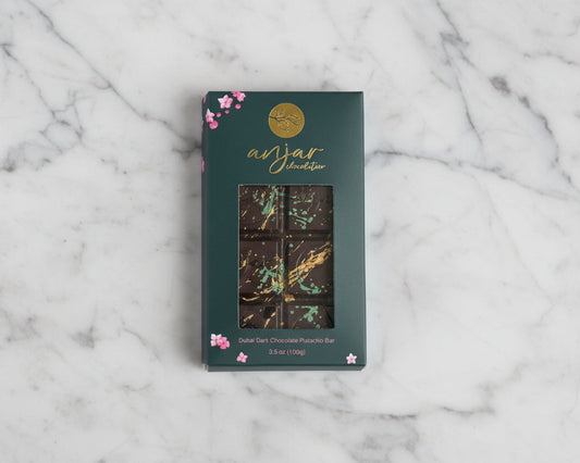 Anjar Dubai Pistachio Filled 60% Dark Chocolate Bar