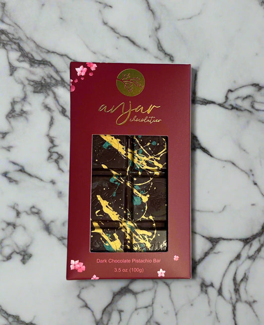 Anjar Dubai Pistachio Filled 60% Dark Chocolate Bar