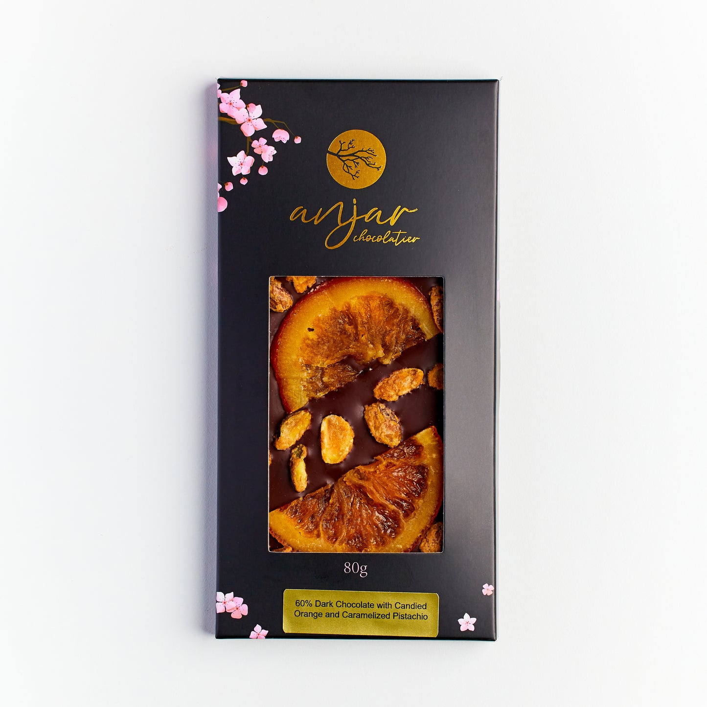 60% Dark Chocolate Orange and Pistachio Bar